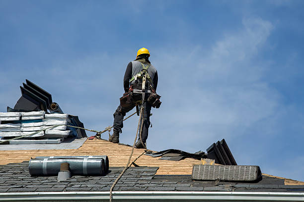 Professional Gutter Installation technician working in Snook, TX